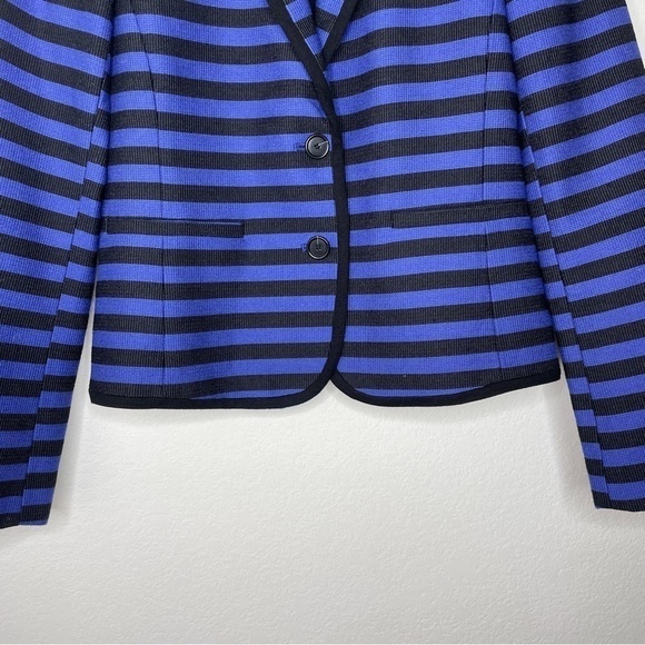 Loft Career Wear Blue and Black Nautical Striped Blazer - Picture 3 of 6